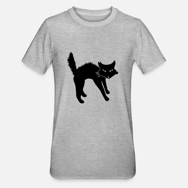 Chat méchant - T-shirt polycoton Unisexe - gris chiné