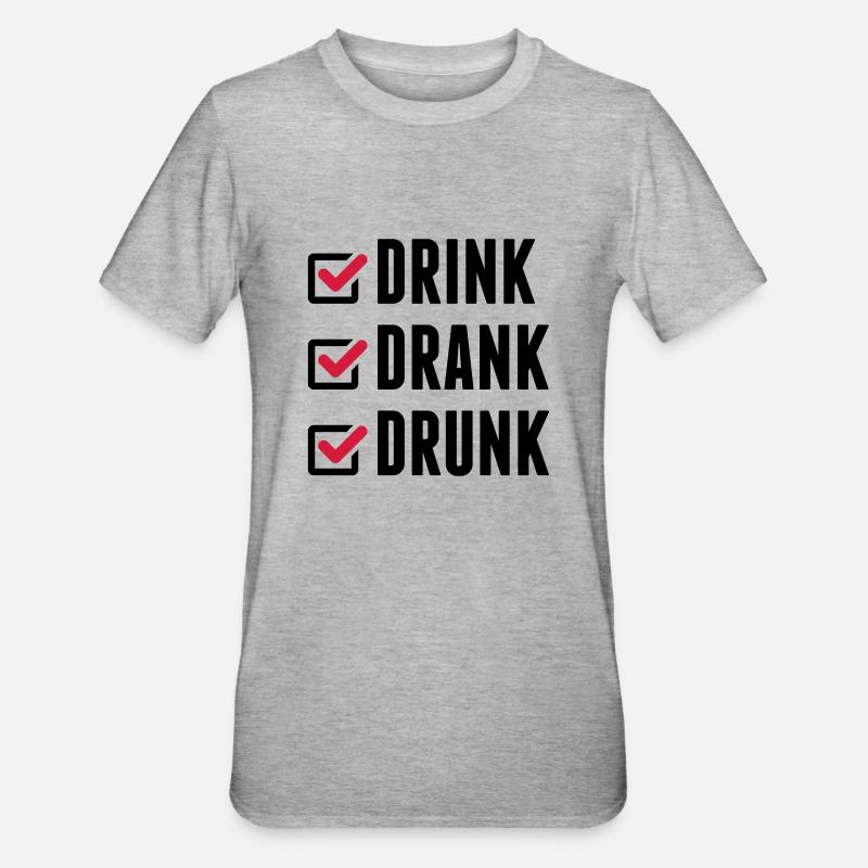 drink_drank_drunk_cc2 - Unisex Polycotton T-Shirt - Grau meliert