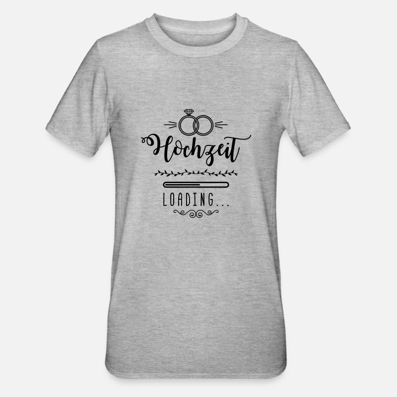 hochzeit loading ring wedding - Unisex Polycotton T-Shirt - Grau meliert