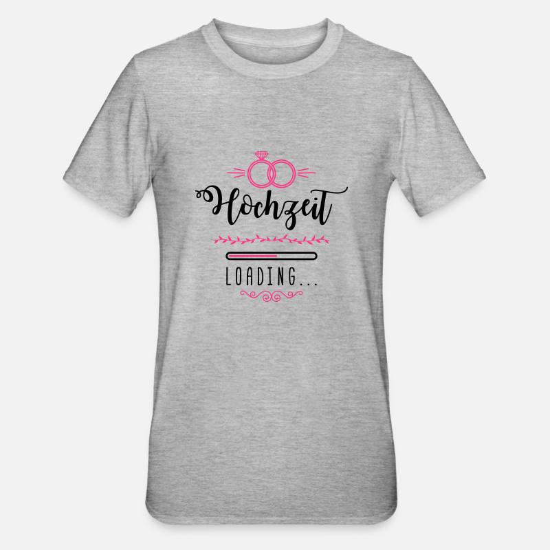 hochzeit loading ring - Unisex Polycotton T-Shirt - Grau meliert