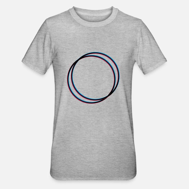 2 circles 3D - Unisex Polycotton T-Shirt - heather grey