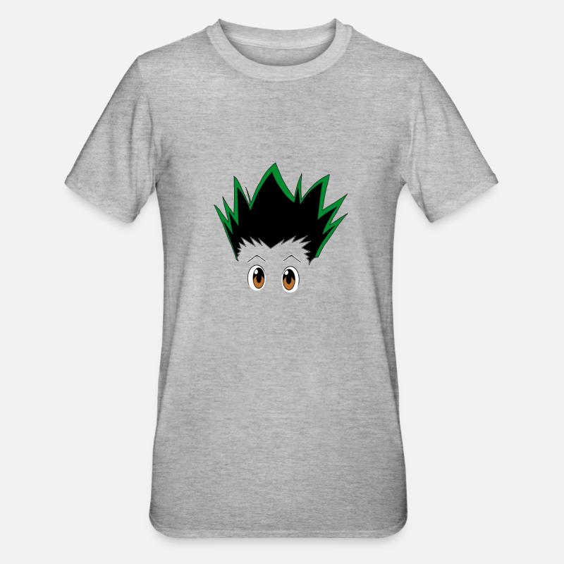 Gon visage - hunter x hunter - T-shirt polycoton Unisexe - gris chiné