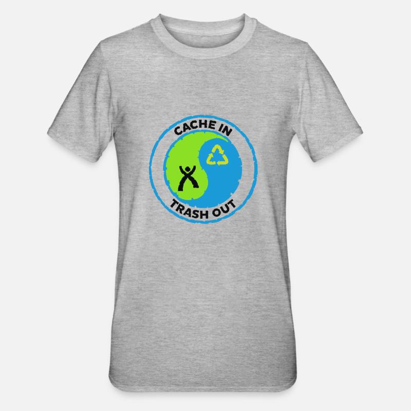 Cache dans la corbeille - T-shirt polycoton Unisexe - gris chiné