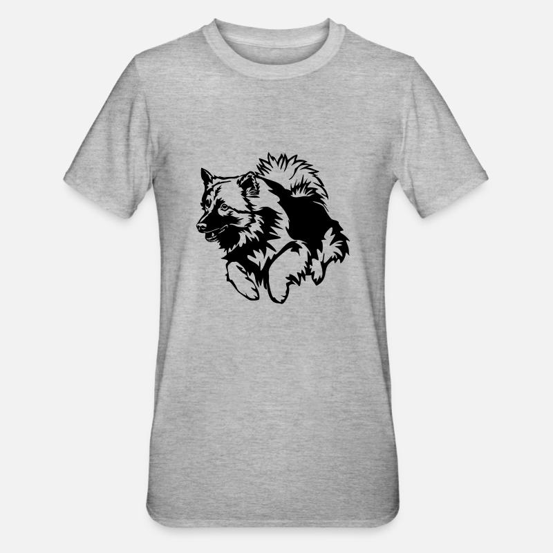 Wolfsspitz - Unisex Polycotton T-Shirt - Grau meliert