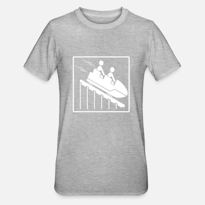 Rollercoaster Achterbahn - Unisex Polycotton T-Shirt - Grau meliert