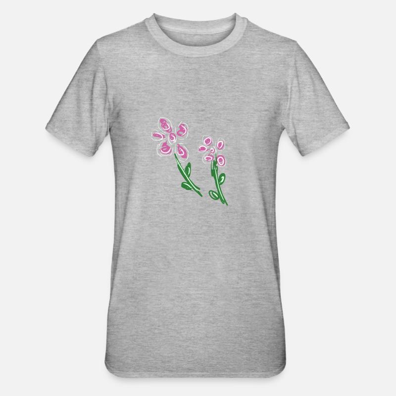 fleurs fleur - T-shirt polycoton Unisexe - gris chiné