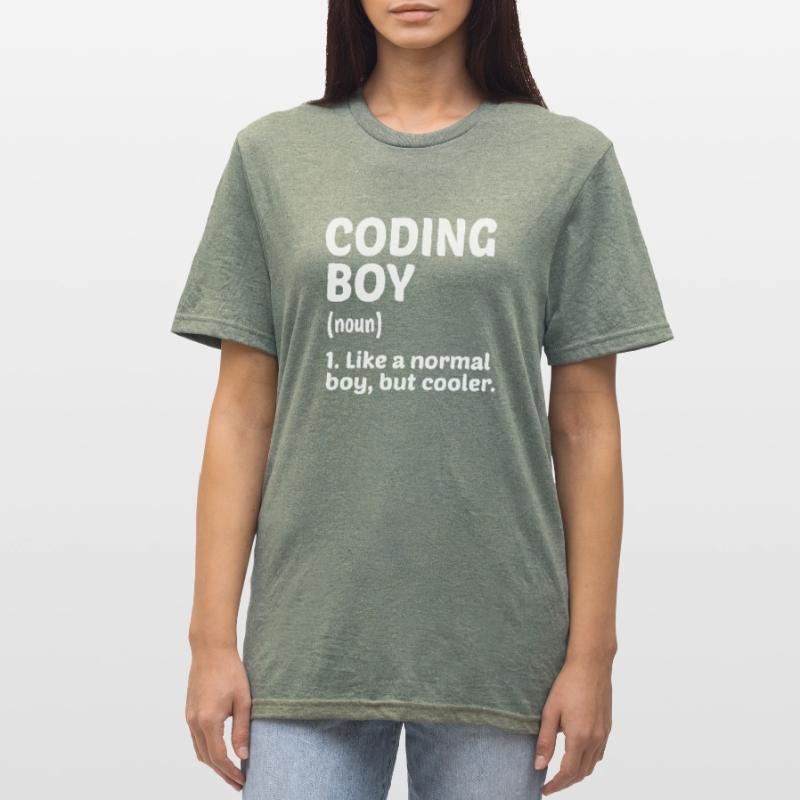 Coding Boy Definition Noun Software Developer Prog Unisex Polycotton T-Shirt
