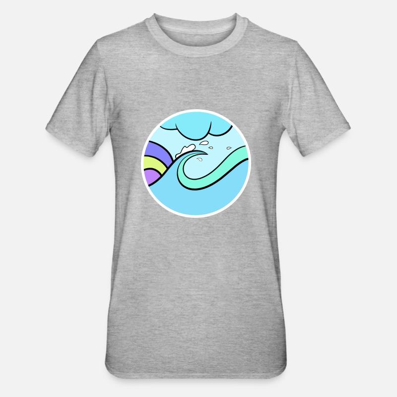 Wave Logo - Unisex Polycotton T-Shirt - heather grey