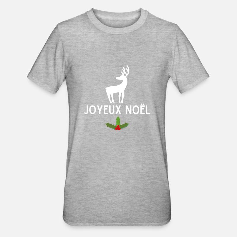 JOYEUX NOEL - T-shirt polycoton Unisexe - gris chiné