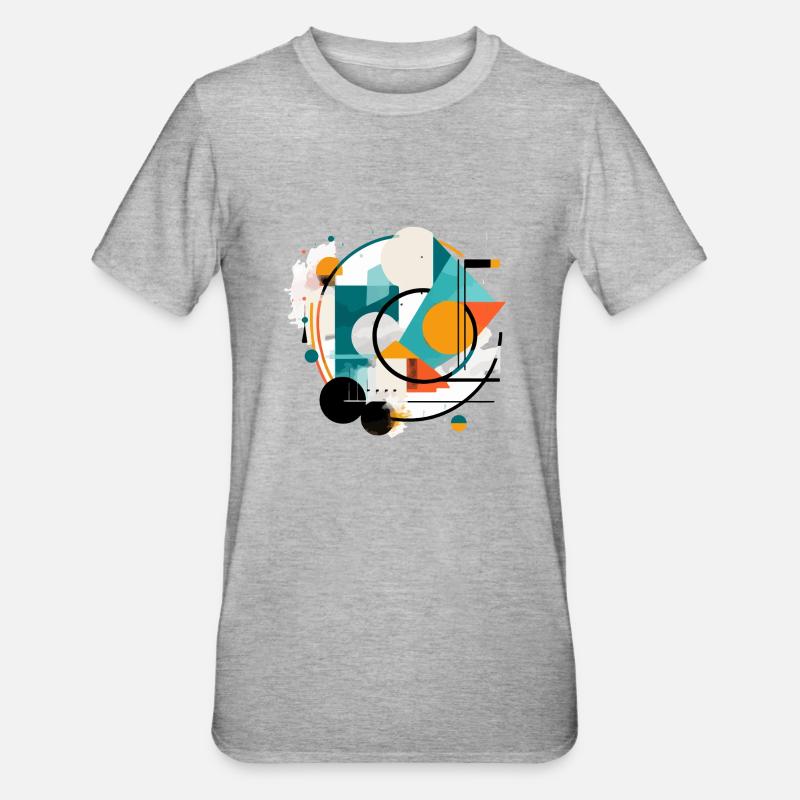 Abstraktes geometrisches Design - Unisex Polycotton T-Shirt - Grau meliert