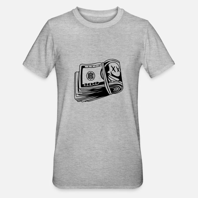 GELDBÜNDEL - Unisex Polycotton T-Shirt - Grau meliert