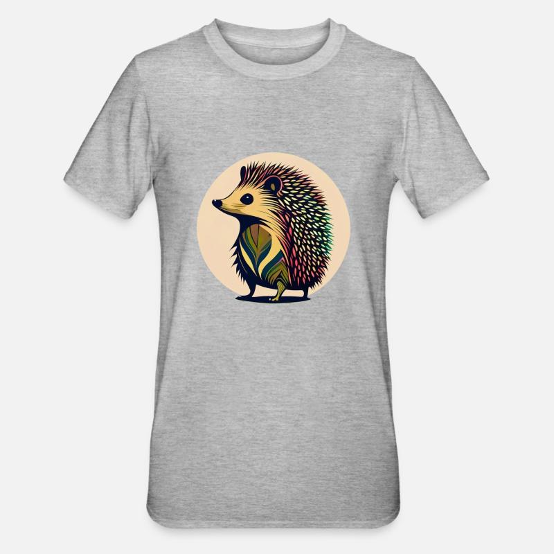 Hérisson - T-shirt polycoton Unisexe - gris chiné