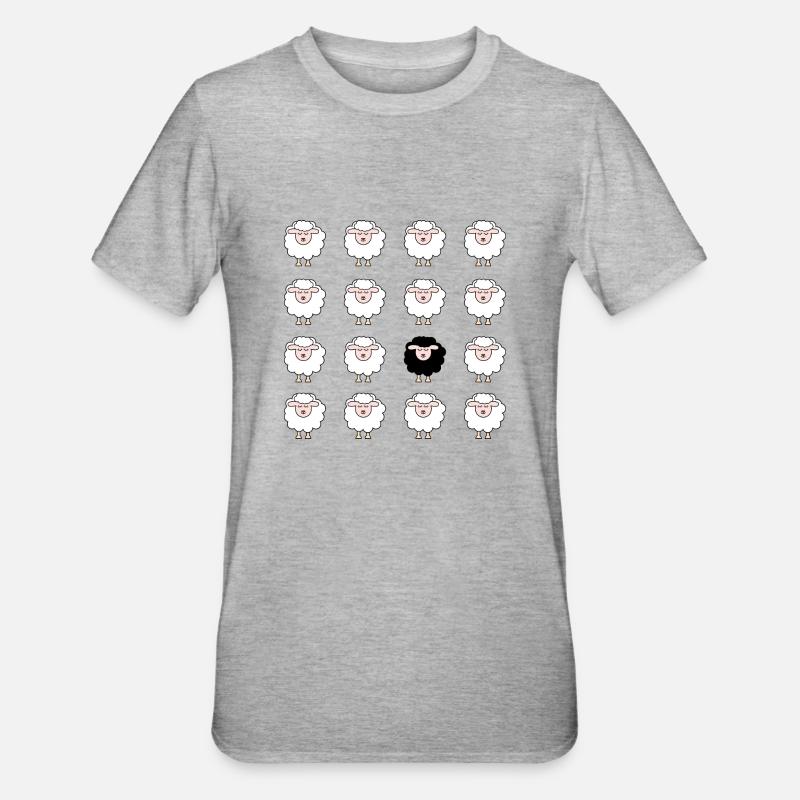 Schaf - Unisex Polycotton T-Shirt - Grau meliert