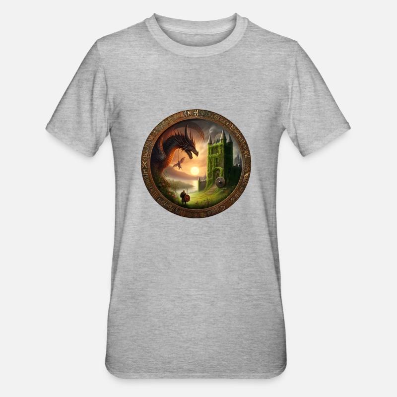 Drachenfreund - Unisex Polycotton T-Shirt - Grau meliert