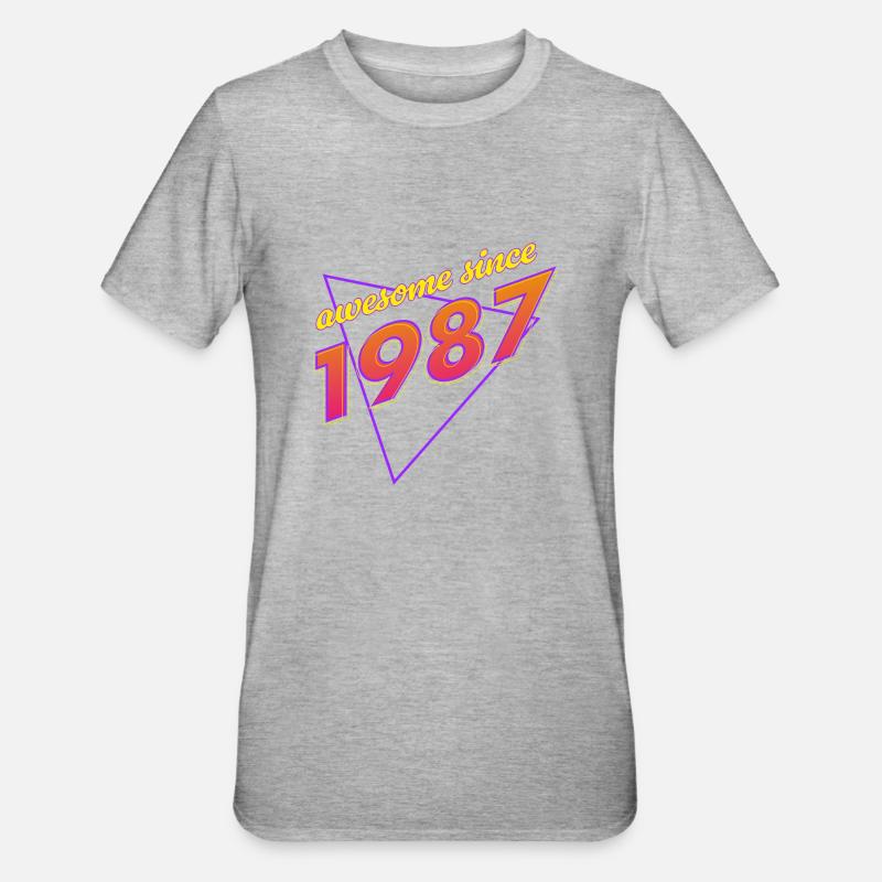 Rétro - Awesome since 1987 - T-shirt polycoton Unisexe - gris chiné