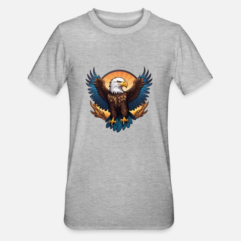 Adler - Unisex Polycotton T-Shirt - Grau meliert