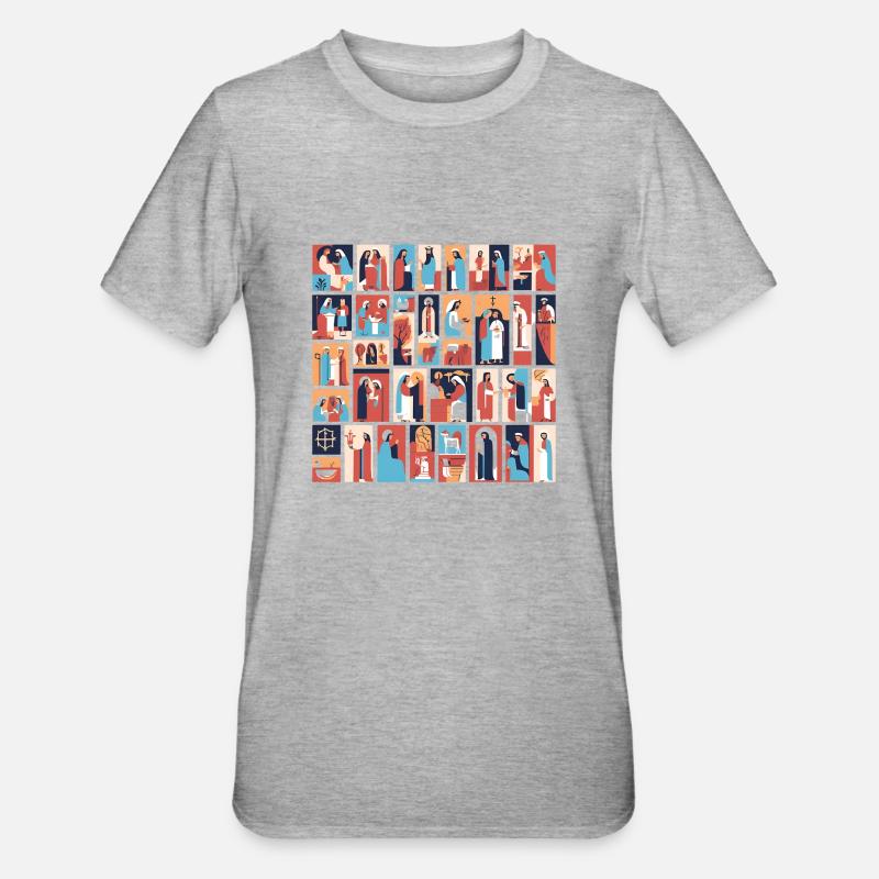 biblique 8 - T-shirt polycoton Unisexe - gris chiné