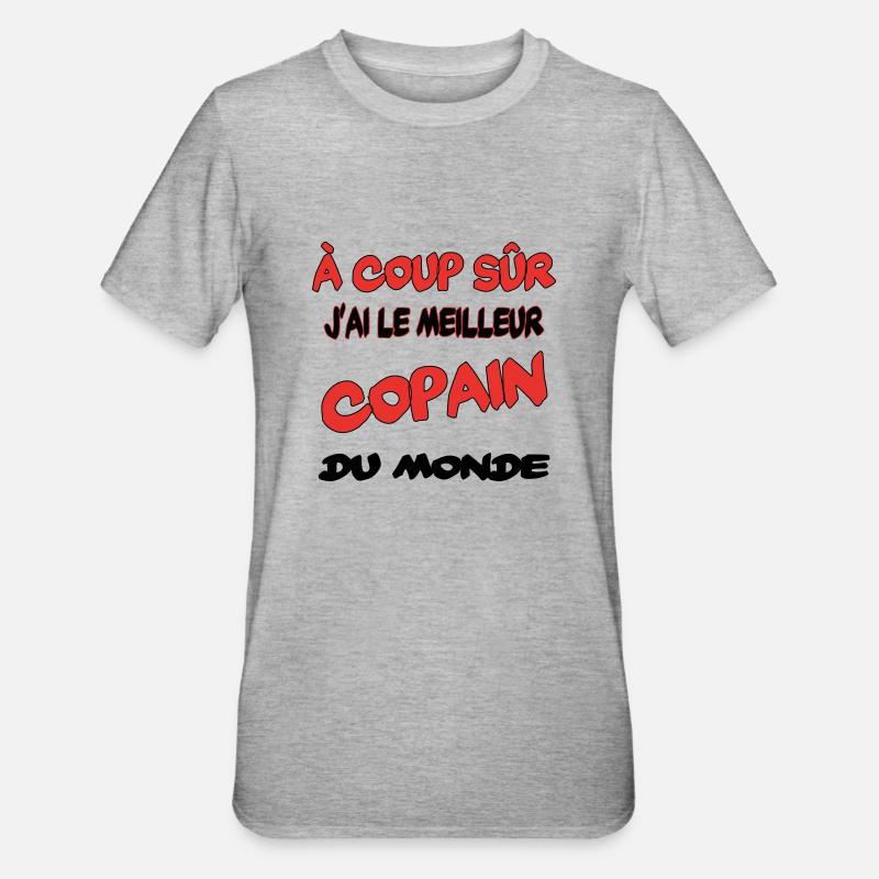 Meilleur copain du monde - T-shirt polycoton Unisexe - gris chiné