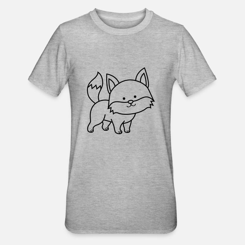 fuchs - Unisex Polycotton T-Shirt - Grau meliert