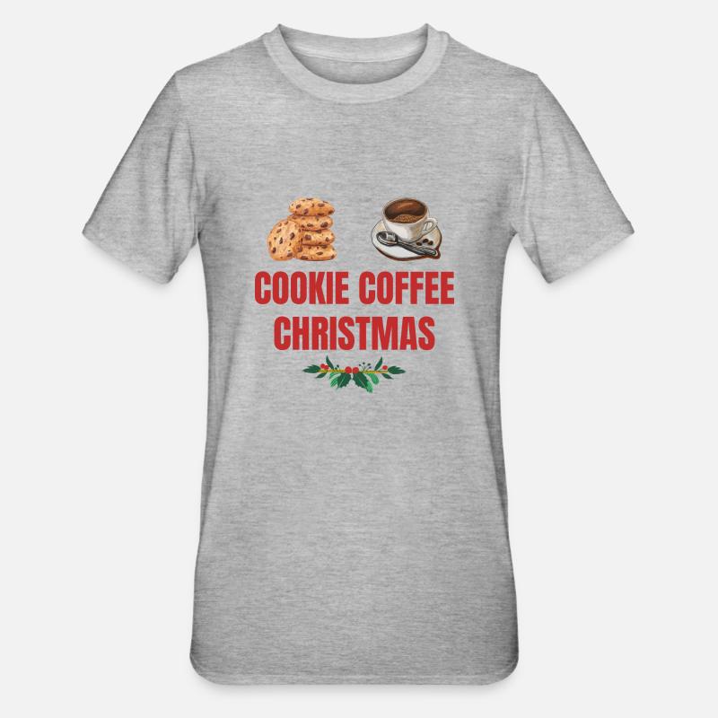 Cookie Café Réveillon de Noël - T-shirt polycoton Unisexe - gris chiné