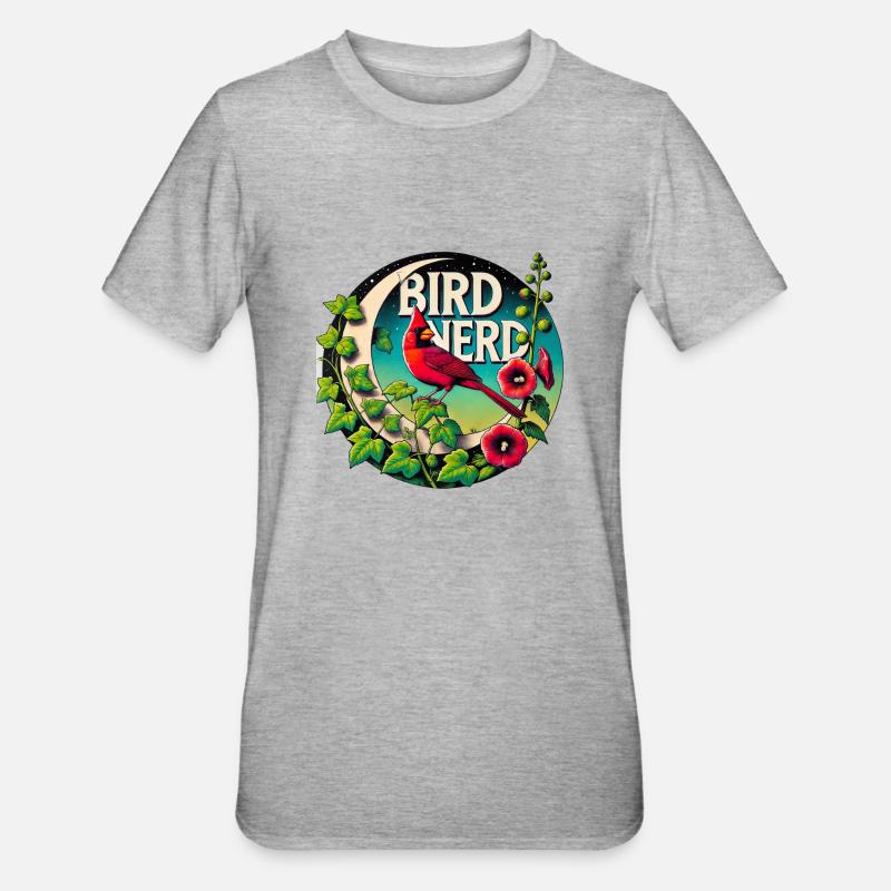 Nerd d’oiseau - T-shirt polycoton Unisexe - gris chiné
