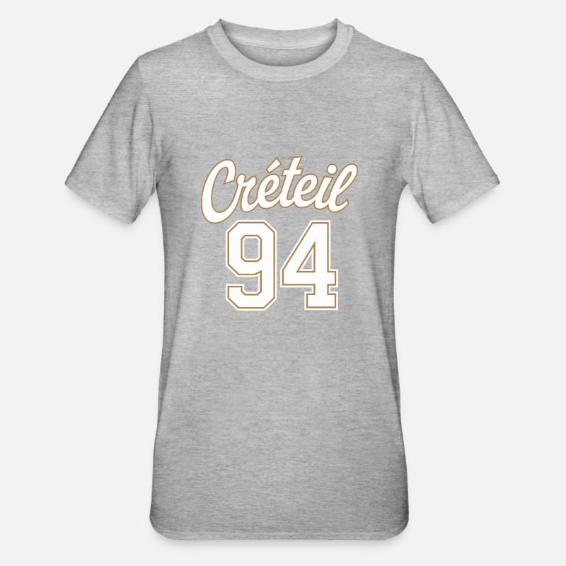 Créteil 94 - T-shirt polycoton Unisexe - gris chiné