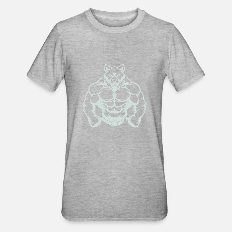 Bear Comic - Unisex Polycotton T-Shirt - heather grey
