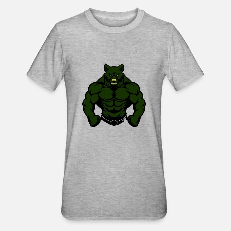Ours Comic Fit - T-shirt polycoton Unisexe - gris chiné