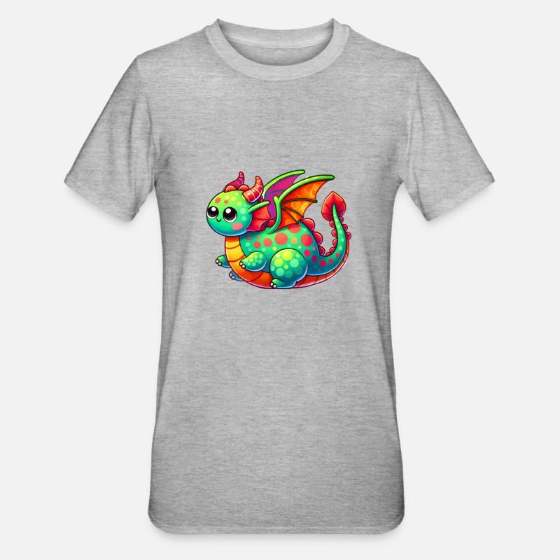 Bande dessinée Dragon - T-shirt polycoton Unisexe - gris chiné