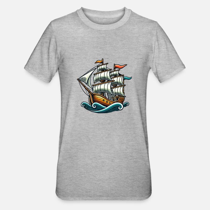 Bateau - T-shirt polycoton Unisexe - gris chiné