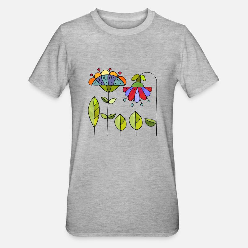 Fleur - T-shirt polycoton Unisexe - gris chiné