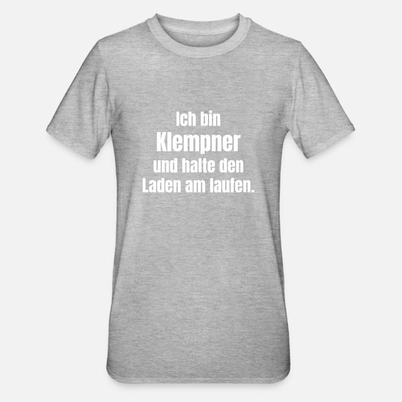 Klempner - Unisex Polycotton T-Shirt - Grau meliert