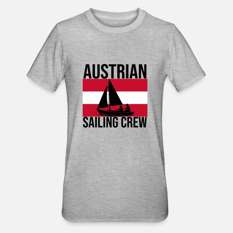 Austrian Sailing Crew Sailing Shirt - Unisex Polycotton T-Shirt - heather grey