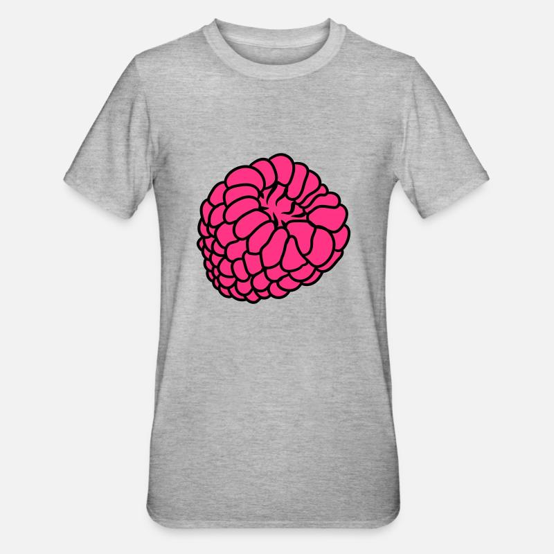 raspberry berries - Unisex Polycotton T-Shirt - heather grey