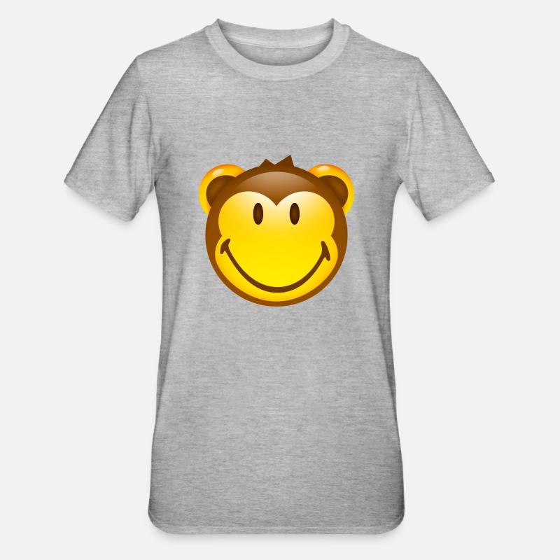 Smiley Monkey - T-shirt polycoton Unisexe - gris chiné