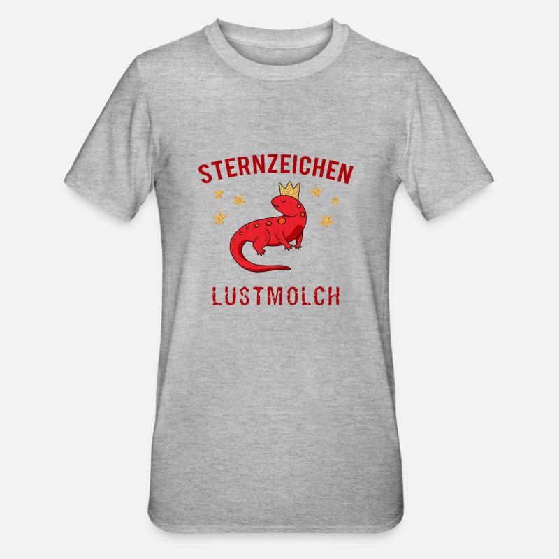 Sternzeichen Lustmolch - Unisex Polycotton T-Shirt - Grau meliert