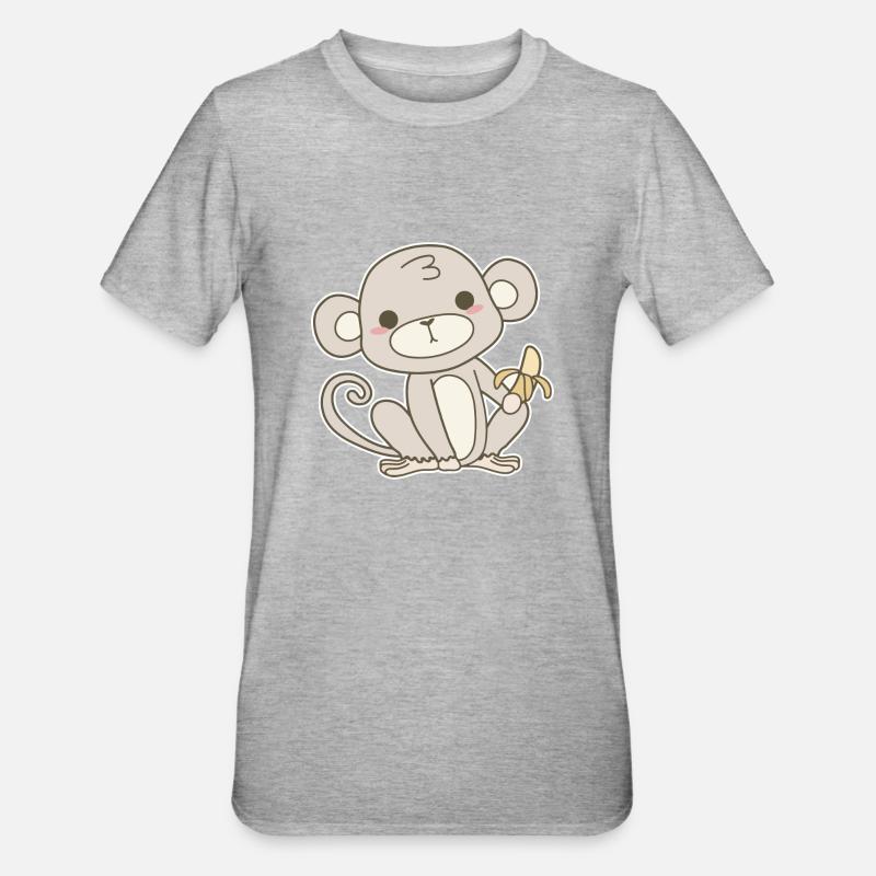 Monkey - Unisex Polycotton T-Shirt - heather grey