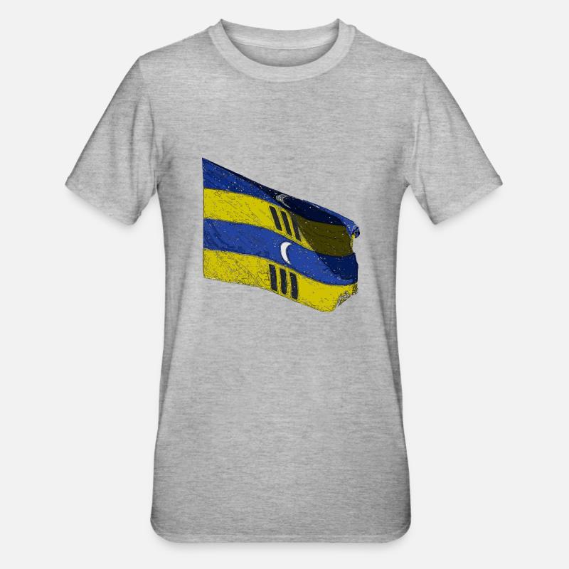 Drapeau Amelander - Drapeau d’Ameland - T-shirt polycoton Unisexe - gris chiné