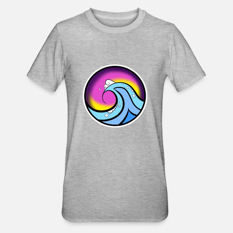 Wave Logo - T-shirt polycoton Unisexe - gris chiné
