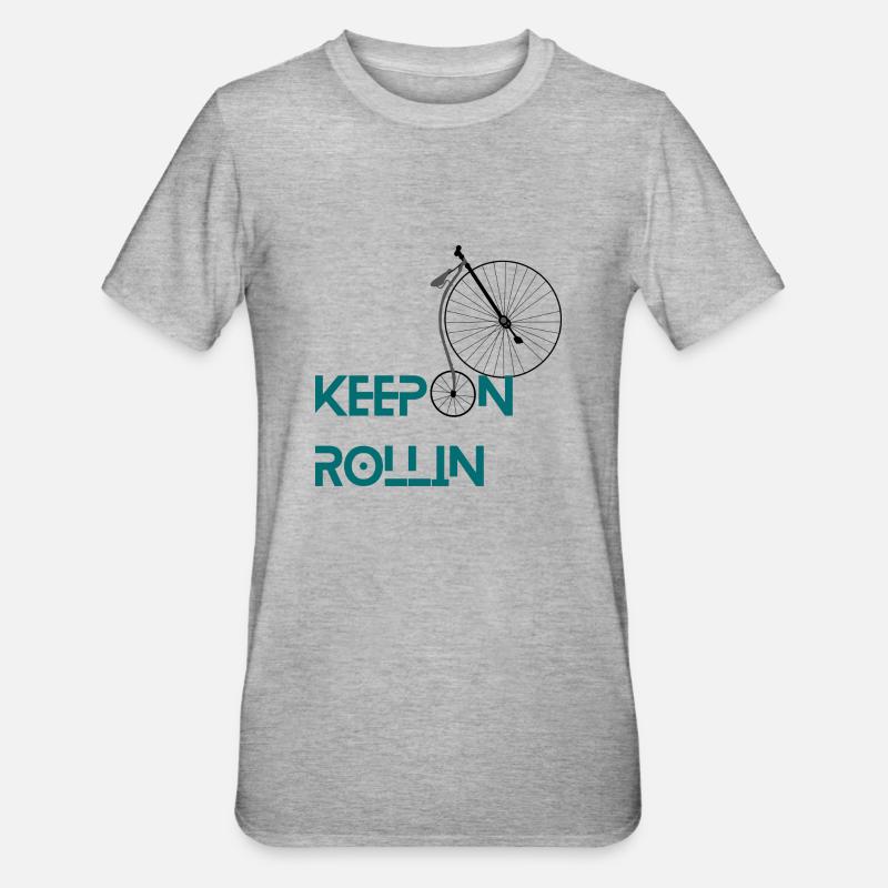 Keep On Rollin - Unisex Polycotton T-Shirt - Grau meliert