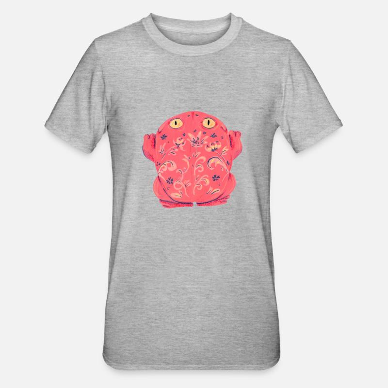 Frog Toad Salmon - Unisex Polycotton T-Shirt - heather grey
