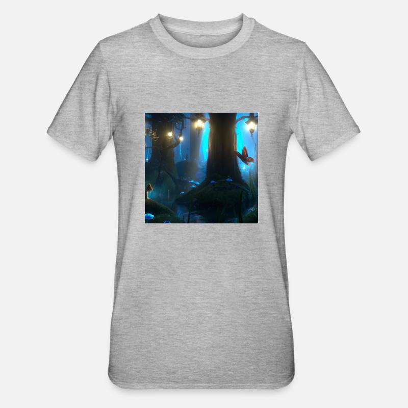 Magischer Wald - Unisex Polycotton T-Shirt - Grau meliert