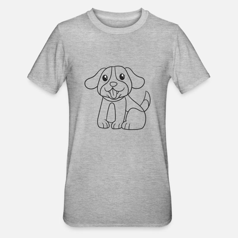 Hund, Hündchen, Haustiere, Geschenk, Geschenkidee - Unisex Polycotton T-Shirt - Grau meliert