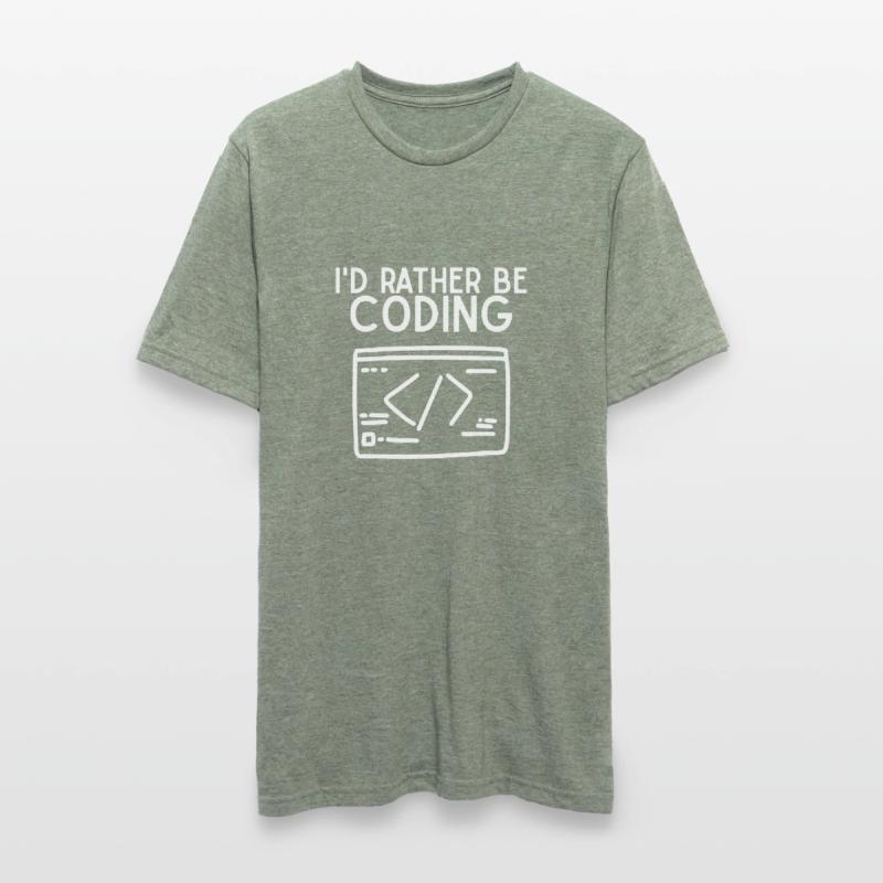 Id Rather Be Coding Unisex Polycotton T-Shirt