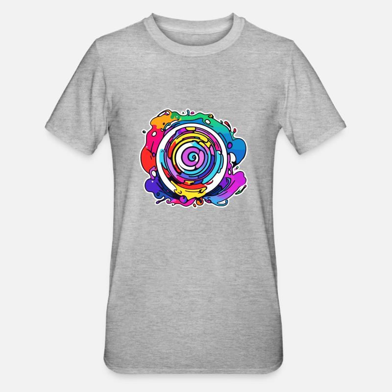 Verspielte Farben - Unisex Polycotton T-Shirt - Grau meliert