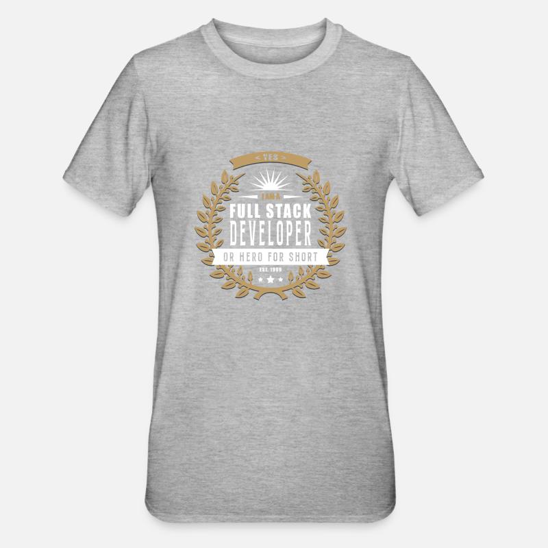 Full Stack Developer hell - Unisex Polycotton T-Shirt - Grau meliert