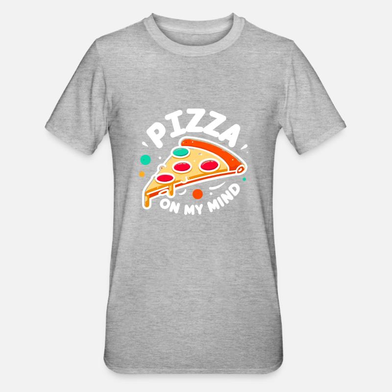 La pizza dans mon - T-shirt polycoton Unisexe - gris chiné