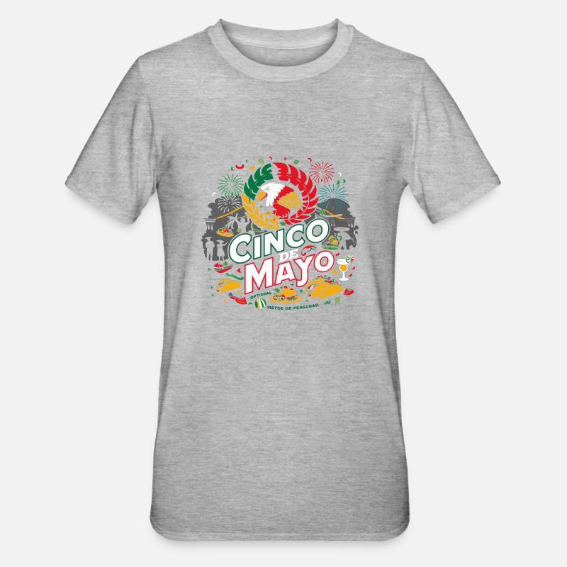lustiger Cinco de Mayo - Unisex Polycotton T-Shirt - Grau meliert