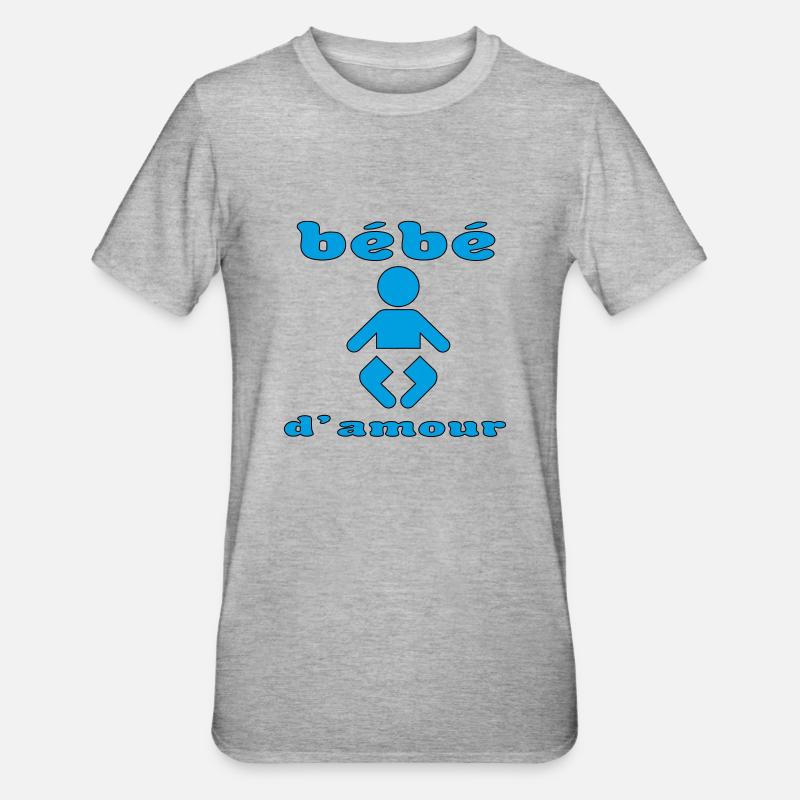 Bébé d'amour - T-shirt polycoton Unisexe - gris chiné