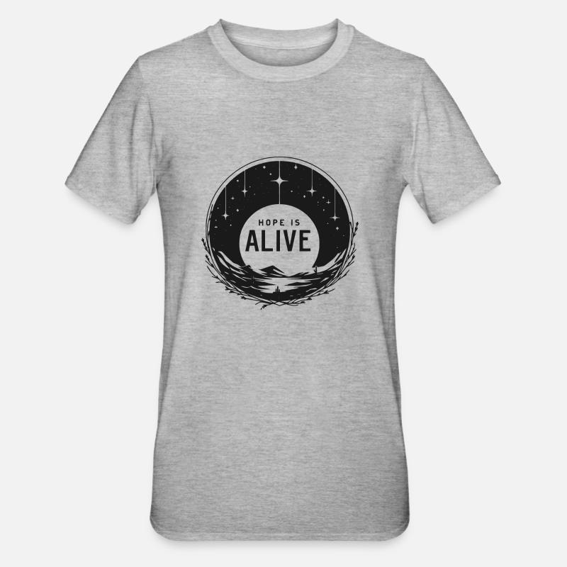 Die Hoffnung lebt - Unisex Polycotton T-Shirt - Grau meliert